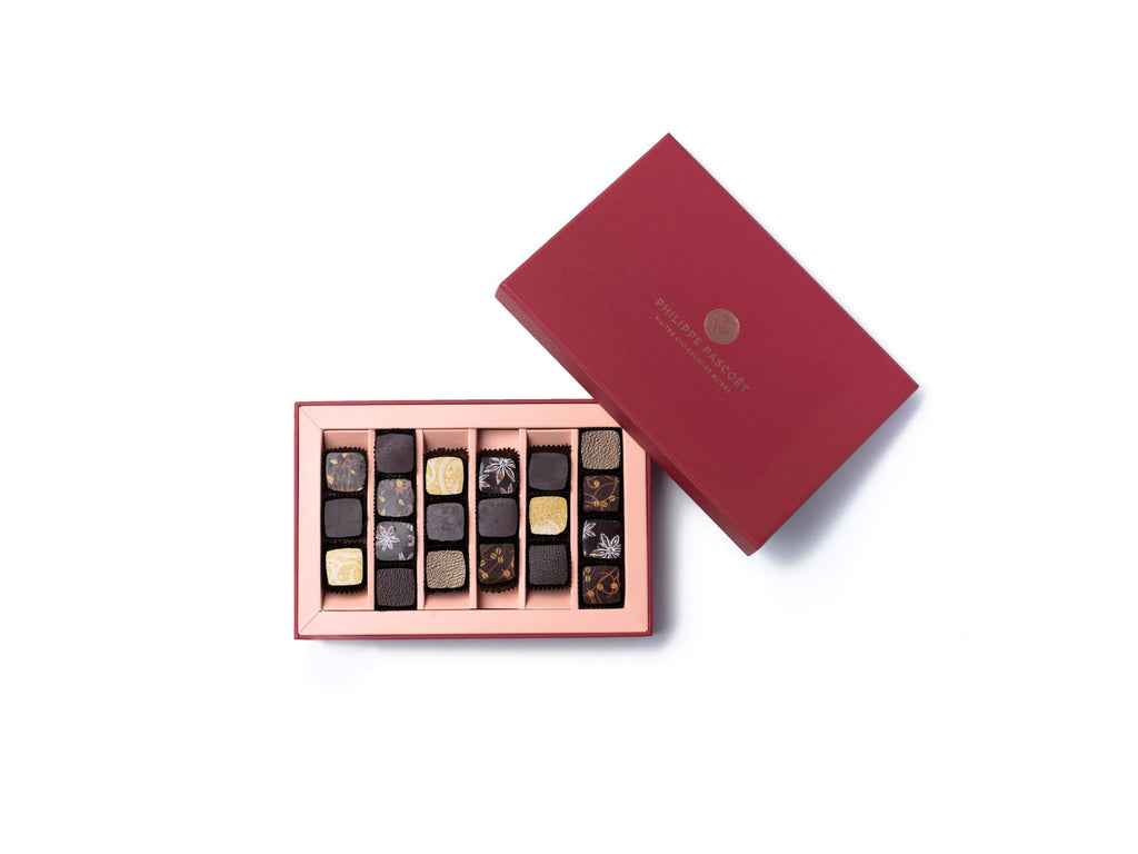 Luxury spiced chocolates handmade in Switzerland in a 21 piece gift box