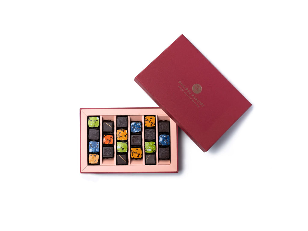 21 piece chocolate gift box of chocolates with alcohol